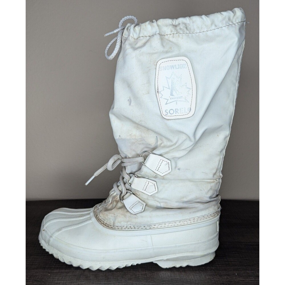 Sorel Kaufman Snowlion Boots Womens WOS 7 Vintage Felt Made In Canada White